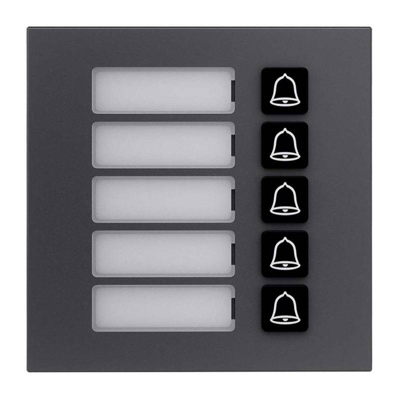 GOLIATH Hybrid IP & 2-Draht 5er Klingelmodul Anthrazit (LED-Namensschild Aluminium) von Goliath-Intercom