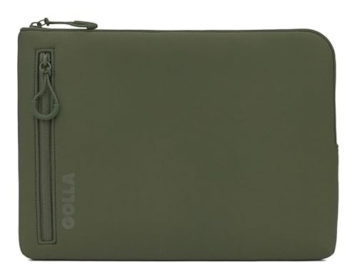 Golla Laptop Tasche/Wasserdichter Laptop Sleeve aus Neopren/Für MacBook, Asus und weitere Notebooks/Elegante Laptophülle/Reißverschluss mit Neoprenmantel / 14 Zoll/Green von Golla