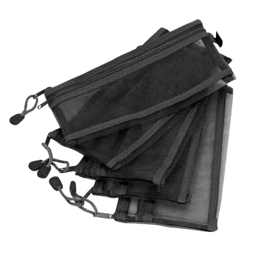 DOPPELSCHICHTIGE MESH-TASCHEN, WASSERDICHTE NYLON-AKTENTASCHE, A6-PAPIER, SCHREIBWAREN, PUZZLE-AUFBEWAHRUNGSTASCHE MIT REISSVERSCHLUSS (Schwarz) von Gonetre