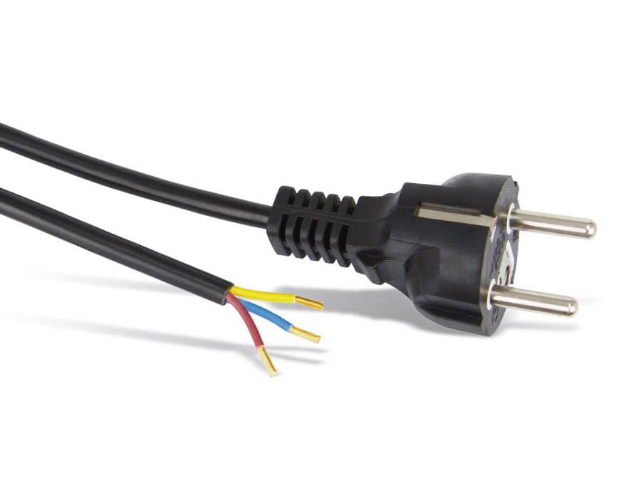 GOOBAY Netzkabel mit Schutzkontaktstecker, 1,5 m, schwarz von Goobay