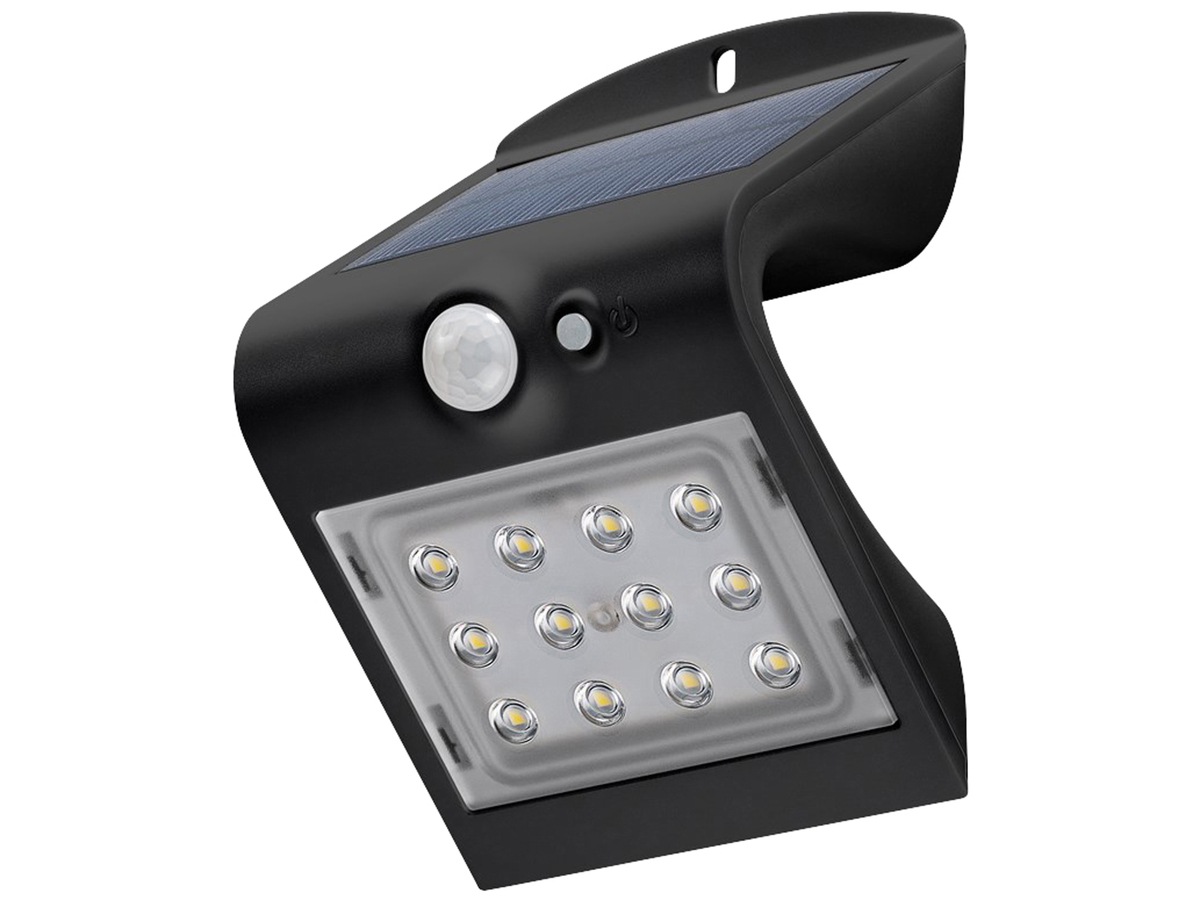 GOOBAY Solar LED-Wandleuchte mit Bewegungsmelder, 1,5W, schwarz von Goobay