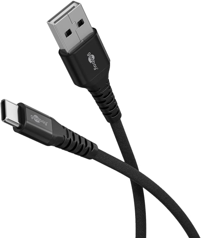 GOOBAY USB 2.0 Kabel 74526 A/C 1,0m schwarz supersoft von Goobay