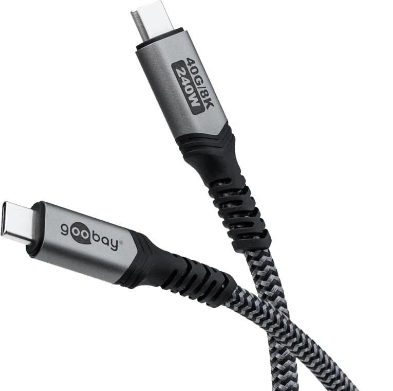 GOOBAY USB-C Kabel 74210 USB4 240W 1m 40Gbit/s Textilmantel von Goobay