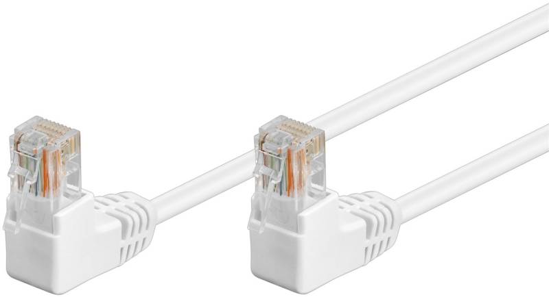 Goobay CAT 5e Patchkabel 2x 90° gewinkelt, U/UTP, weiß von Goobay