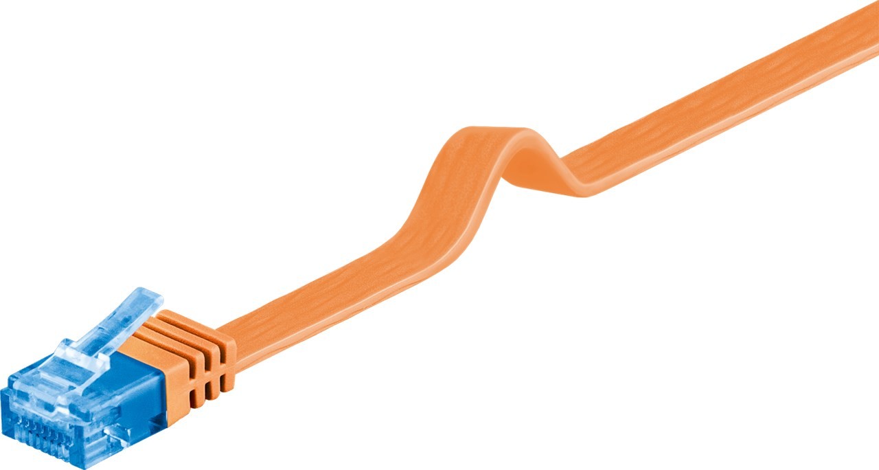 Goobay CAT 6A Flach-Patchkabel, U/UTP, Orange von Goobay