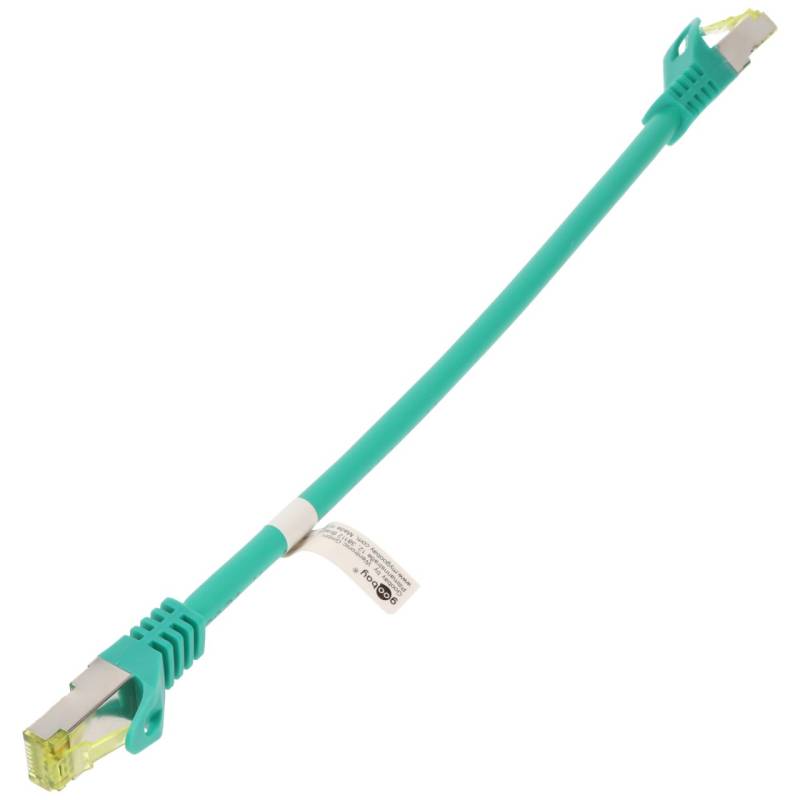 Goobay RJ45 Patchkabel CAT 6A S/FTP (PiMF), 500 MHz mit CAT 7 Rohkabel, Grün von Goobay