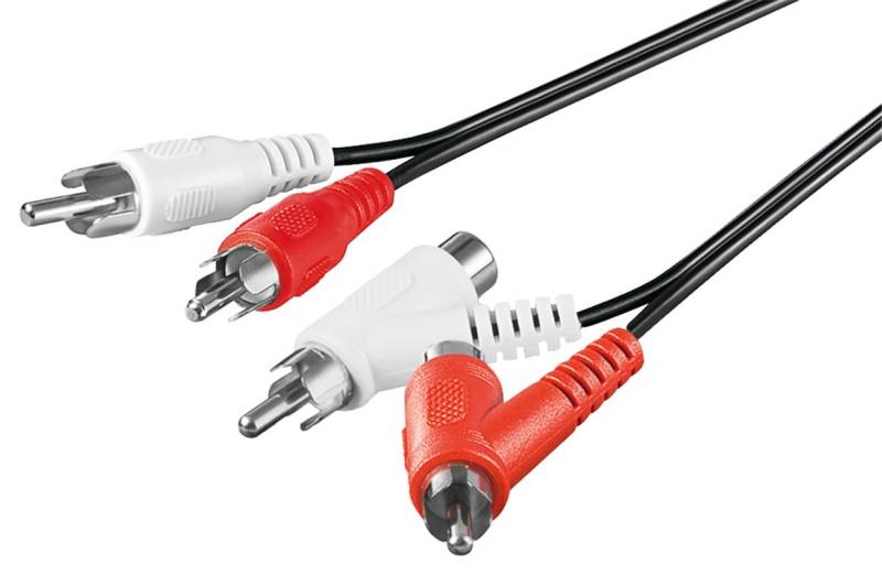 Goobay Stereo-Verbindungskabel, Cinch mit Durchleitung - 2x Cinch-Stecker > 2x Cinch-Stecker/Buchse von Goobay