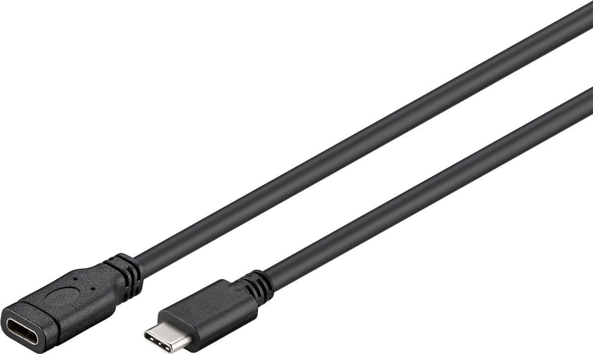 Goobay USB-C 3.0 Verlängerung, C-Stecker - C-Buchse, schwarz, 1,0m USB-Kabel, (100 cm) von Goobay