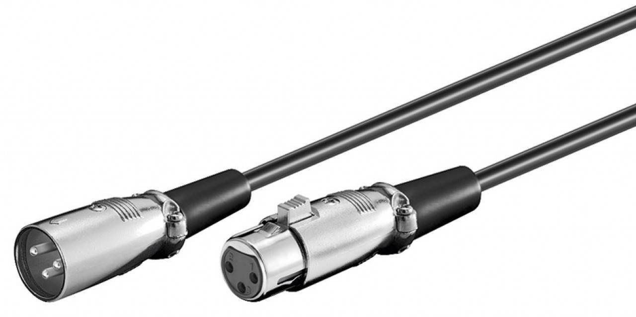 Goobay XLR Anschlusskabel, XLR-Stecker (3-Pin)  XLR-Buchse (3-Pin), schwarz Audio- & Video-Adapter, 200 cm von Goobay