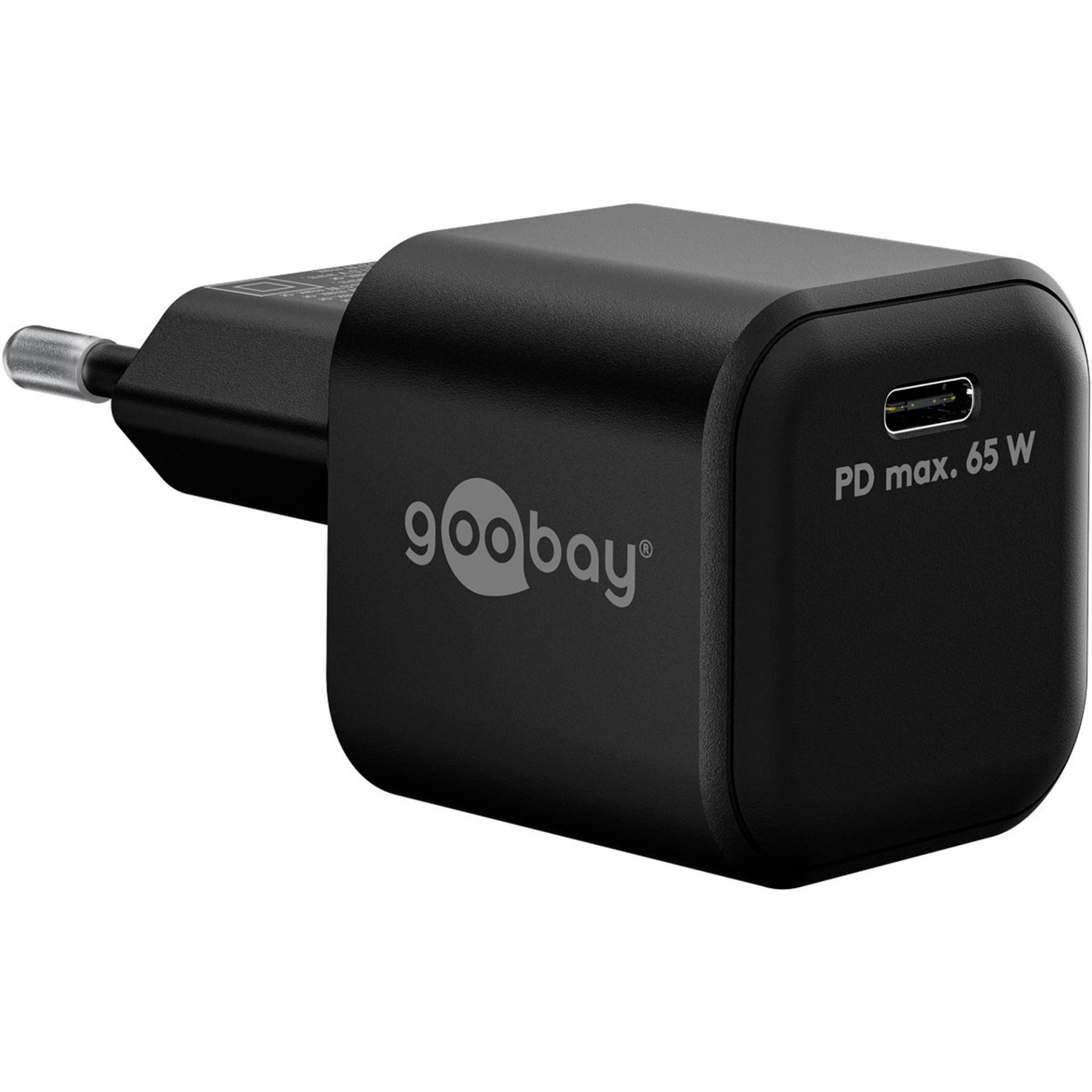 USB-C Schnellladegerät Nano, PD, GaN, 65 Watt von Goobay