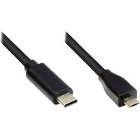 Good Connections Anschlusskabel 2m USB 2.0 USB-C zu USB 2.0 Micro B schwarz von Good Connections