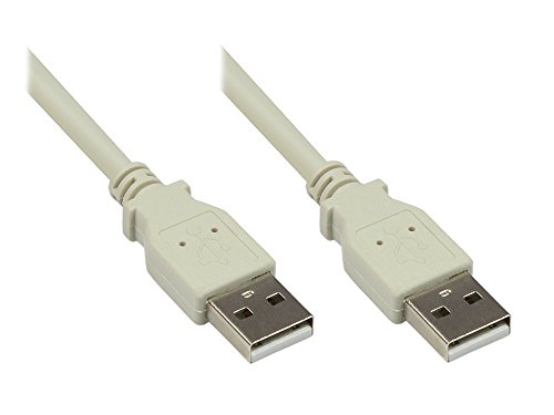 Good Connections Anschlusskabel USB 2.0 Stecker A an Stecker A - Folien- und Geflechtschirmung, Kupferadern (OFC) - High-Speed bis zu 480 Mbit/s - grau, 3 m von Good Connections