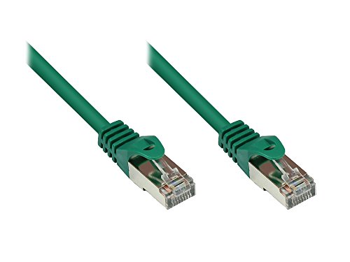 Good Connections Cat.5e Ethernet LAN Patchkabel mit Rastnasenschutz RNS, SF/UTP, 100MHz, Gigabit-fähig (10/100/1000-Base-T Ethernet Netzwerke) - z.B. für Patchpanel, Switch, Router, Modem - grün, 50m von Good Connections