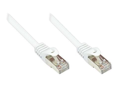 Good Connections Cat.5e Ethernet LAN Patchkabel mit Rastnasenschutz RNS, SF/UTP, 100MHz, Gigabit-fähig (10/100/1000-Base-T Ethernet Netzwerke) - z.B. für Patchpanel, Switch, Router, Modem - weiß, 1,5m von Good Connections