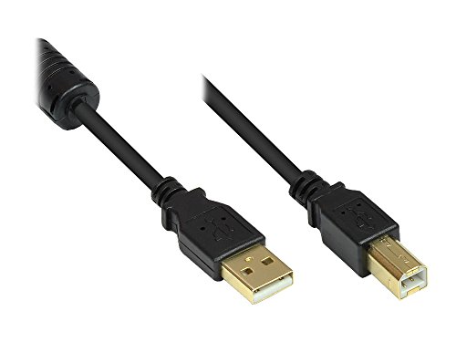 Good Connections GC-M0081 PREMIUM Anschluss/Druckerkabel USB 2.0 Stecker A auf Stecker B, 2m schwarz von Good Connections