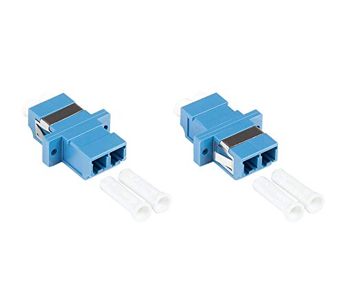 Good Connections LWL Duplex Kupplung - LC (UPC) an LC (UPC) - für OS2 Kabel - Singlemode - Kunststoffgehäuse mit Flansch, Keramikhülse - blau von Good Connections