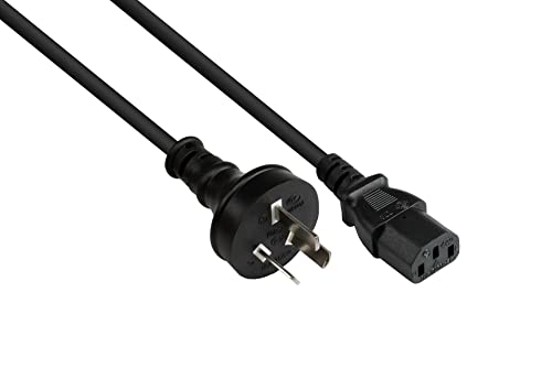 Good Connections P8030-S018 Netzkabel, 1,8 m, Netz-Stecker Typ I (gerade) an C13 (gerade), CCC zertifiziert, 0,75 mm² Schwarz von Good Connections