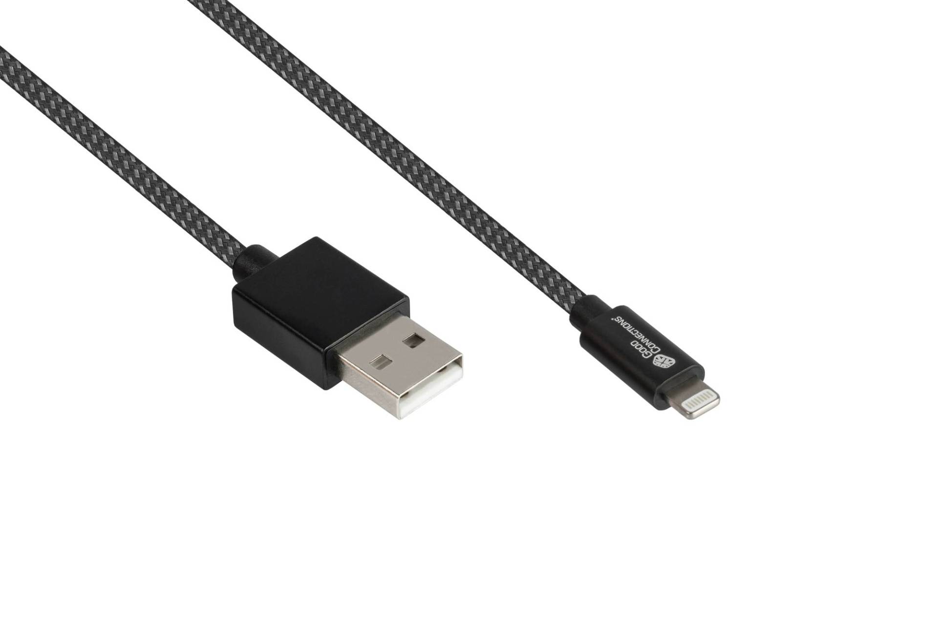 Good Connections USB2.0 Kabel A-Lightning MFI  schw. 0,5m von Good Connections