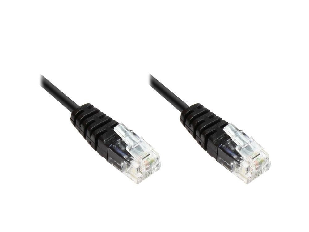 ISDN-Anschlusskabel, 2x RJ11 Stecker, 4-adrig, rund, schwarz, 3,5m, Good Connections® von Good Connections