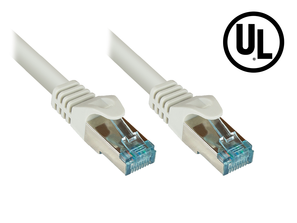 RNS® Patchkabel Cat.6A, mit Messprotokoll + Serien-Nr., S/FTP, PiMF, halogenfrei, grau, 30m von Good Connections