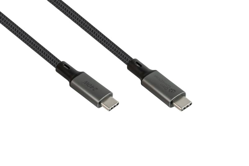 USB 4.0 Gen. 3x2 Kabel (40GBit/s, 240W, 8K@60Hz), USB-C™ Stecker an USB-C™ Stecker, anthrazit, 0,5m von Good Connections