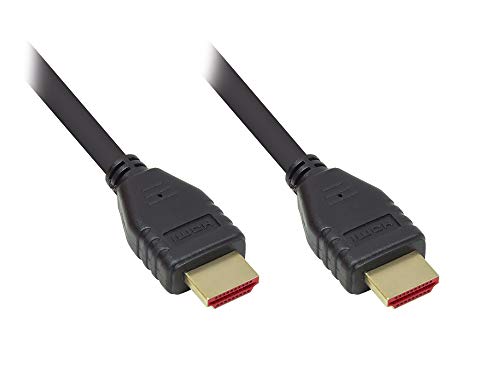 Good Connections Ultra-High-Speed HDMI 2.1 Kabel - 8K UHD-2 @60Hz / 4K UHD @240Hz - 48 Gbit/s - ideal für Gaming - vergoldete Stecker, 3-Fach Schirmung - KUPFERLEITER - SCHWARZ - 0,5 m / 50 cm von Good Connections