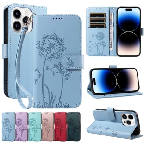 GoodcAcy Handyhülle für Motorola Moto G14 4G/G54 5G/G64 Hülle, Premium Leder Klapphülle [Kartenschlitzen] [Magnetverschluss] [Standfunktion] Schutzhülle Case, Hellblau von GoodcAcy