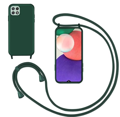 GoodcAcy Handykette Handyhülle für Samsung Galaxy A22 5G,Smartphone Necklace Hülle mit Band Schutzhülle mit Kette zum umhängen Halskette Flüssig Silikon Case für Samsung Galaxy A22 5G,Grün GoodcAcy Handykette Handyhülle für Samsung Galaxy A22 5G,Smartphone Necklace Hülle mit Band Schutzhülle mit Kette zum umhängen Halskette Flüssig Silikon Case für Samsung Galaxy A22 5G,Grün von GoodcAcy