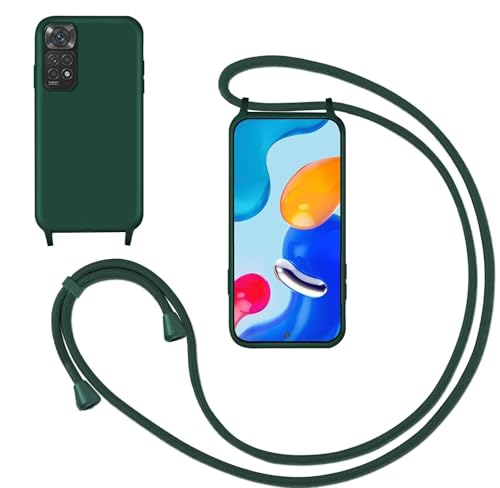 Handykette Handyhülle für Redmi Note 11 4G/Redmi Note 11S,Smartphone Necklace Hülle mit Band Schutzhülle mit Kette zum umhängen Halskette Flüssig Silikon Case für Redmi Note 11 4G/Redmi Note 11S,Grün Handykette Handyhülle für Redmi Note 11 4G/Redmi Note 11S,Smartphone Necklace Hülle mit Band Schutzhülle mit Kette zum umhängen Halskette Flüssig Silikon Case für Redmi Note 11 4G/Redmi Note 11S,Grün von GoodcAcy