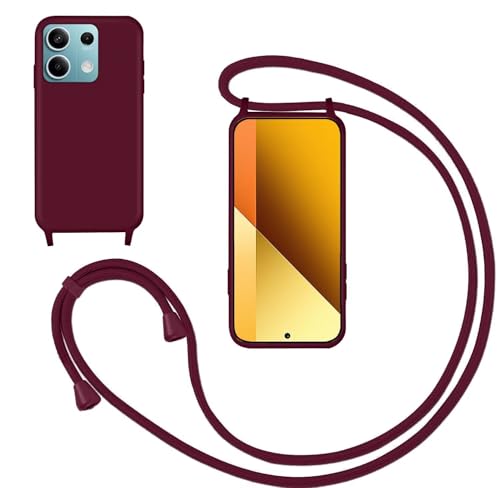 GoodcAcy Handykette Handyhülle für Xiaomi Redmi Note 13 5G,Smartphone Necklace Hülle mit Band Schutzhülle mit Kette zum umhängen Halskette Flüssig Silikon Case für Xiaomi Redmi Note 13 5G,Rot GoodcAcy Handykette Handyhülle für Xiaomi Redmi Note 13 5G,Smartphone Necklace Hülle mit Band Schutzhülle mit Kette zum umhängen Halskette Flüssig Silikon Case für Xiaomi Redmi Note 13 5G,Rot von GoodcAcy