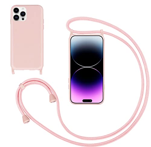 GoodcAcy Handykette Handyhülle für iPhone 14 Pro,Smartphone Necklace Hülle mit Band Schutzhülle mit Kette zum umhängen Halskette Flüssig Silikon Case für iPhone 14 Pro,Pink GoodcAcy Handykette Handyhülle für iPhone 14 Pro,Smartphone Necklace Hülle mit Band Schutzhülle mit Kette zum umhängen Halskette Flüssig Silikon Case für iPhone 14 Pro,Pink von GoodcAcy