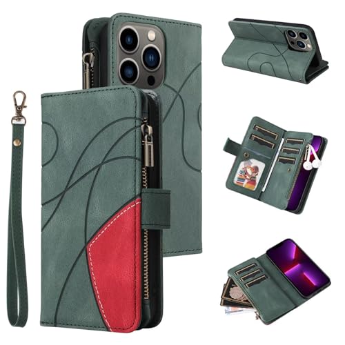 GoodcAcy Kompatibel mit Hülle Xiaomi Redmi Note 14 Pro 5G, 9 Kartenfäche Leder Geldbörse Stoßfest Flip Case mit Handschlaufe Standfunktion Reißverschluss Handyhülle Magnetverschluss Wallet– Grün GoodcAcy Kompatibel mit Hülle Xiaomi Redmi Note 14 Pro 5G, 9 Kartenfäche Leder Geldbörse Stoßfest Flip Case mit Handschlaufe Standfunktion Reißverschluss Handyhülle Magnetverschluss Wallet– Grün von GoodcAcy