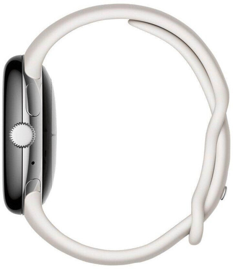 Google Pixel Watch 41mm Bluetooth  Sportarmband chalk Edelstahlgehäuse polished silver von Google