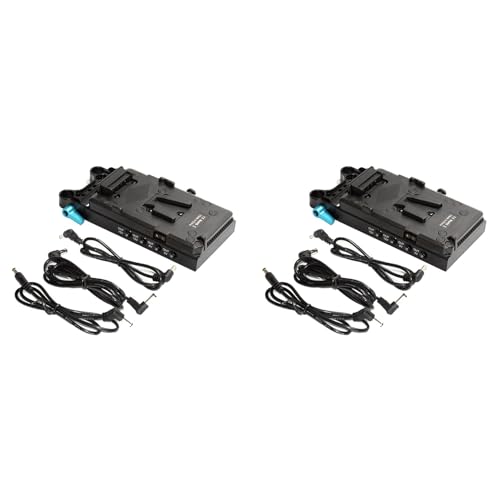 Goorvoucs 2X V-Mount-V-Lock-Akkuplattenadapter für V-Mount-Akkuhalterung für Kamera, Videoleuchte, Monitor, Audiorecorder von Goorvoucs