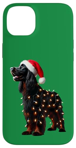 Hülle für iPhone 14 Plus Gordon Setter Weihnachtsmannmütze Weihnachtsbeleuchtung Hundebesitzer Mama Papa von Gordon Setter Christmas Products