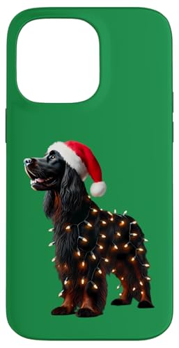 Hülle für iPhone 14 Pro Max Gordon Setter Weihnachtsmannmütze Weihnachtsbeleuchtung Hundebesitzer Mama Papa von Gordon Setter Christmas Products