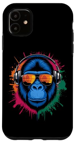 Monkey DJ Kopfhörer & Sonnenbrille Gorilla Affe Hülle für iPhone 11 von Gorilla DJ Kopfhörer & Sonnenbrille Affe Monkey