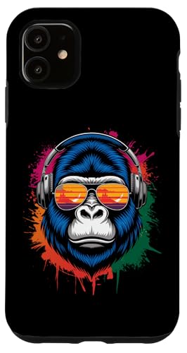 Monkey DJ Kopfhörer & Sonnenbrille Gorilla Affe Hülle für iPhone 11 von Gorilla DJ Kopfhörer & Sonnenbrille Affe Monkey