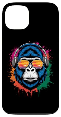 Monkey DJ Kopfhörer & Sonnenbrille Gorilla Affe Hülle für iPhone 13 von Gorilla DJ Kopfhörer & Sonnenbrille Affe Monkey