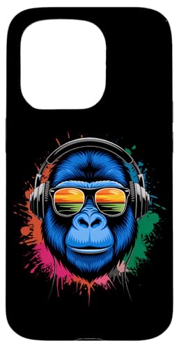 Monkey DJ Kopfhörer & Sonnenbrille Gorilla Affe Hülle für iPhone 15 Pro von Gorilla DJ Kopfhörer & Sonnenbrille Affe Monkey