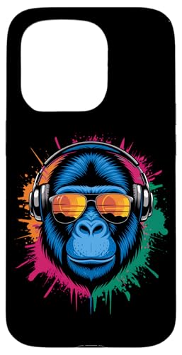 Monkey DJ Kopfhörer & Sonnenbrille Gorilla Affe Hülle für iPhone 15 Pro von Gorilla DJ Kopfhörer & Sonnenbrille Affe Monkey