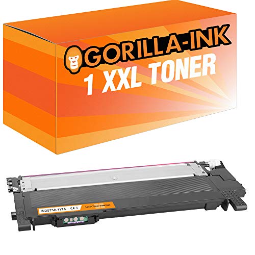 Gorilla-Ink 1 Toner XXL MIT CHIP kompatibel mit HP W2073A 117A | Geeignet für HP Color Laser 150 150A 150NW MFP 170 178NW 178NWG 179FNG 179FNW | Magenta 700 Seiten Druckleistung von Gorilla-Ink