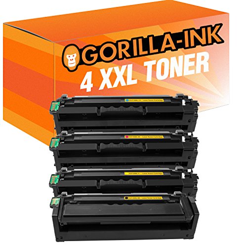 Gorilla-Ink 4 Toner-Patronen XXL kompatibel mit Samsung CLT-506L Premium Line CLP-680 ND CLP-680 DW CLX-6260 FD CLX-6260 FR CLX-6260 FW CLX-6260 ND von Gorilla-Ink