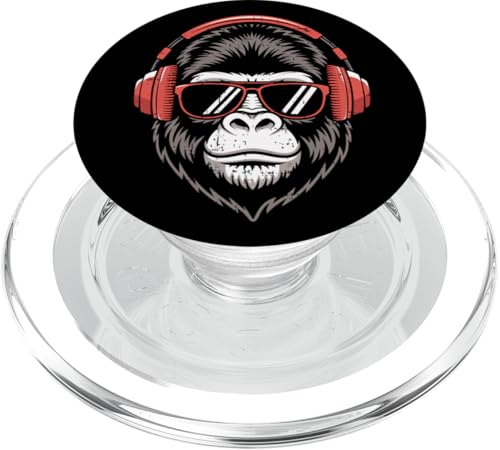 Gorilla Music Lover Kopfhörer Sonnenbrille Jungen Mädchen Kinder PopSockets PopGrip für MagSafe von GorillaAxis1