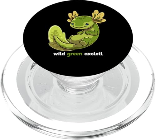 Wild Green Axolotl Cute Melanooid Mexican Salamander Fish PopSockets PopGrip für MagSafe von GoshWow