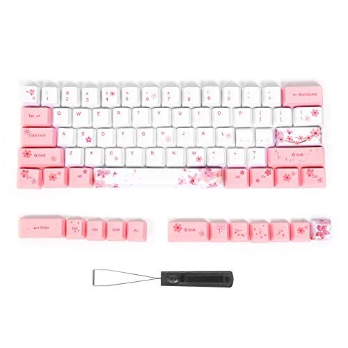 73PCs Sublimation Keycaps, PBT Material Niedliches Muster Mechanische Tastatur Keycaps PC-Teile, Universal für mechanische Tastatur (6064 Penguin)(6064 Sakura) von Goshyda