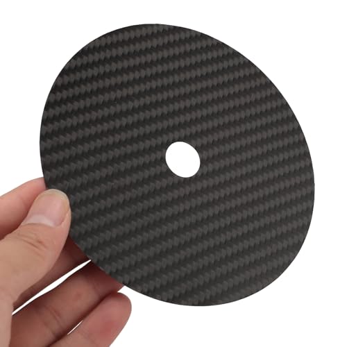 CD-Tuning-Matte, Kohlefaser-HiFi-CD-Tuning-Pad Kohlefaser-CD-Pad mit Niedriger Verzerrungsrate, Geeignet für Verschiedene CD-Player(Schwarz und Silber) (Black) von Goshyda