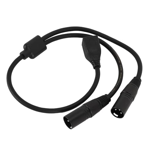 Dual-XLR-3-Pin-Stecker auf RJ45-Buchse-Adapterkabel, HiFi-Klangqualität, Geeignet für Verstärker, Mixer, KTV-Geräte, LED-RGB-Controller der DMX Con-Serie von Goshyda