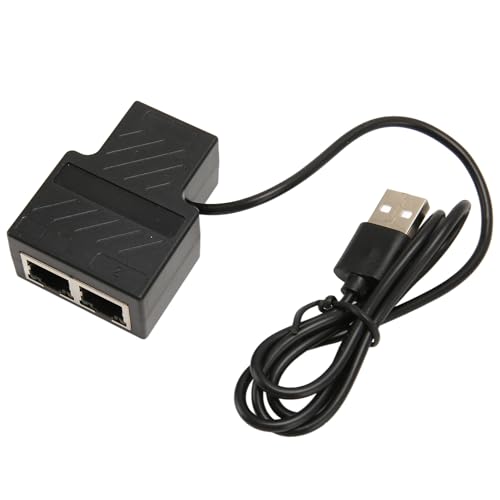 Goshyda Ethernet-Splitter-Adapter 1 zu 2, Hochgeschwindigkeitsübertragung mit 100 Mbit/s, Split-and-Share-Netzwerkverbindung, Plug-and-Play-LAN-Netzwerkanschluss für Cat5 Cat5e Cat6 Cat7 von Goshyda