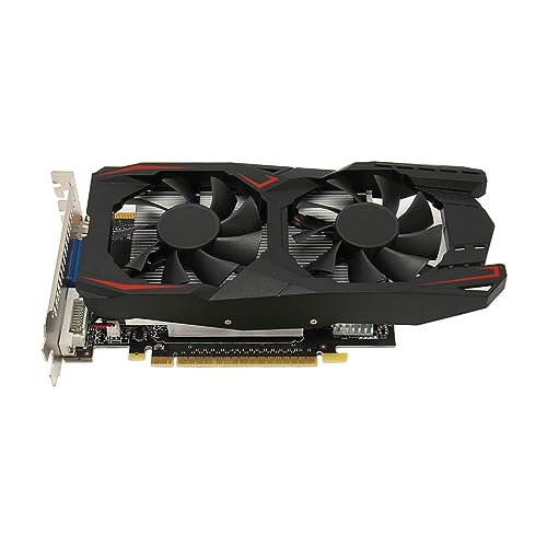 Goshyda GTX1050Ti Gaming-Grafikkarte, 4 GB GDDR5 128-Bit-Grafikkarte, 650 MHz 1800 MHz, DVI VGA HDMI, Gaming-Grafikkarte mit Leisem Dual-Lüfter (GTX1050Ti 4 GB DDR5 128 Bit) von Goshyda